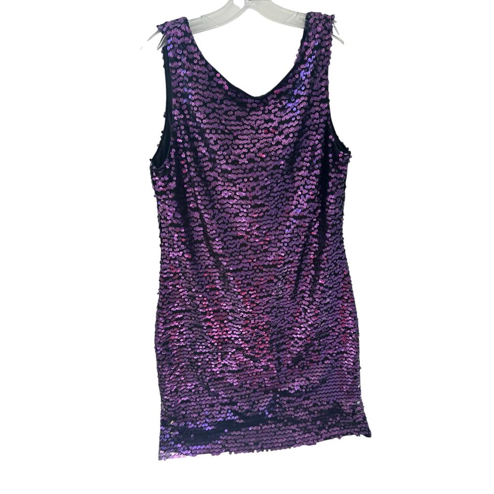Jessica Howard Evenings Tank Dress Purple Sequins Size 14 Party Retro Women's
